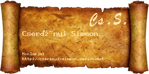 Cserényi Simeon névjegykártya